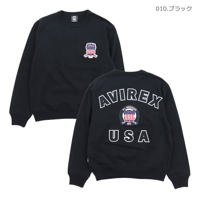 AVIREX アヴィレックス スウェット SIGNATURE VARSITY LOGO CREWNECK SWEAT シグネチャー バーシティーロゴ クルーネック スウェット 783-6932001