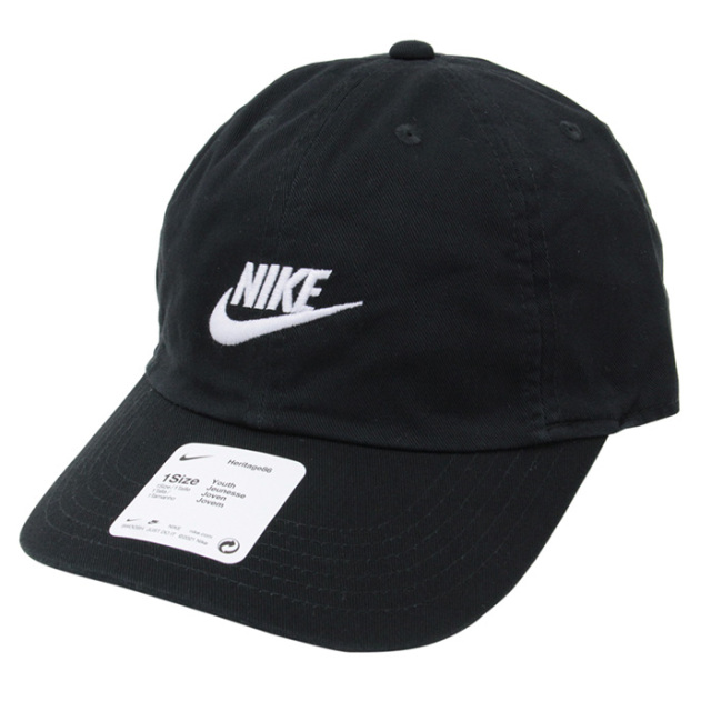 NIKE ナイキ ヘリテージ86 キッズ アジャスタブル キャップ ブラック