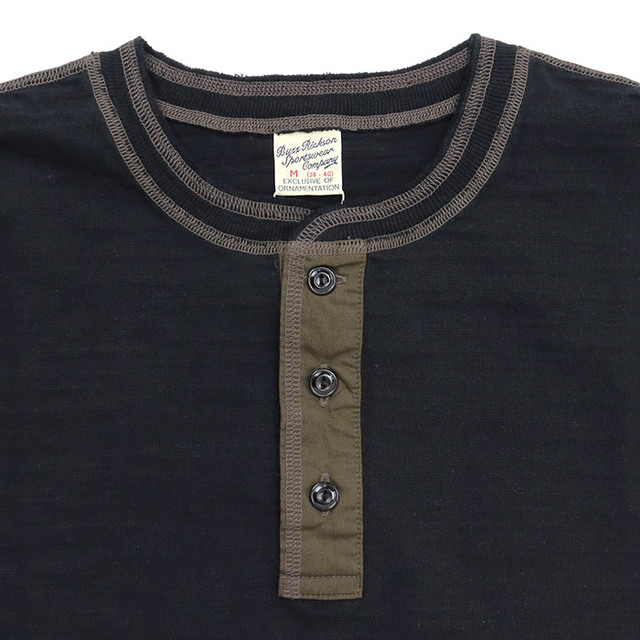 BUZZ RICKSON'S バズリクソンズ Tシャツ SLUB YARN HENLEY NECK T