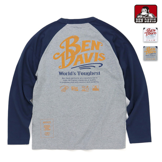 BEN DAVIS,ベンデイビス,ラグラン,Tシャツ,C-26380050