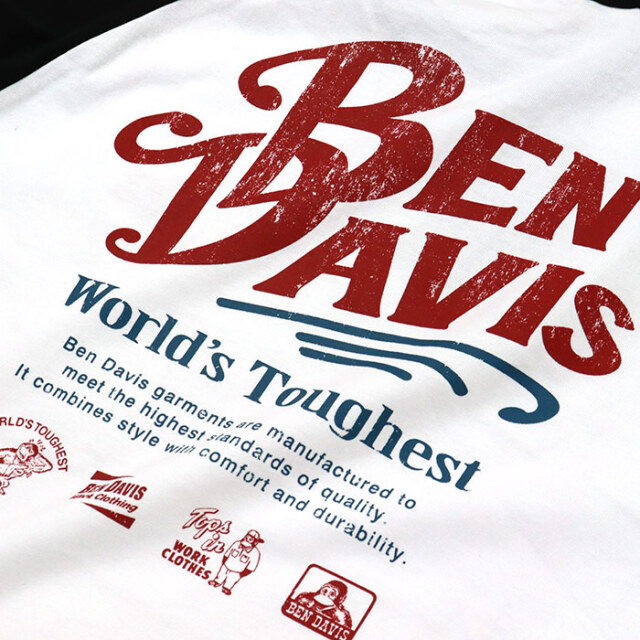 BEN DAVIS,ベンデイビス,ラグラン,Tシャツ,C-26380050