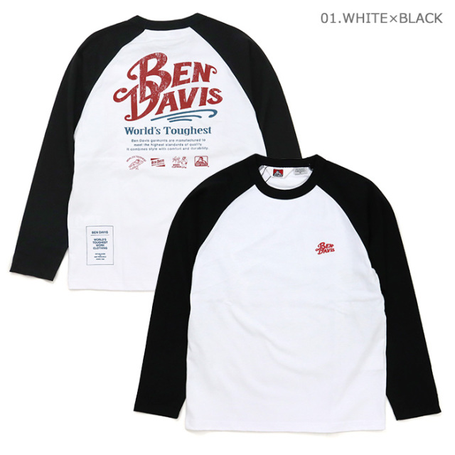 BEN DAVIS,ベンデイビス,ラグラン,Tシャツ,C-26380050
