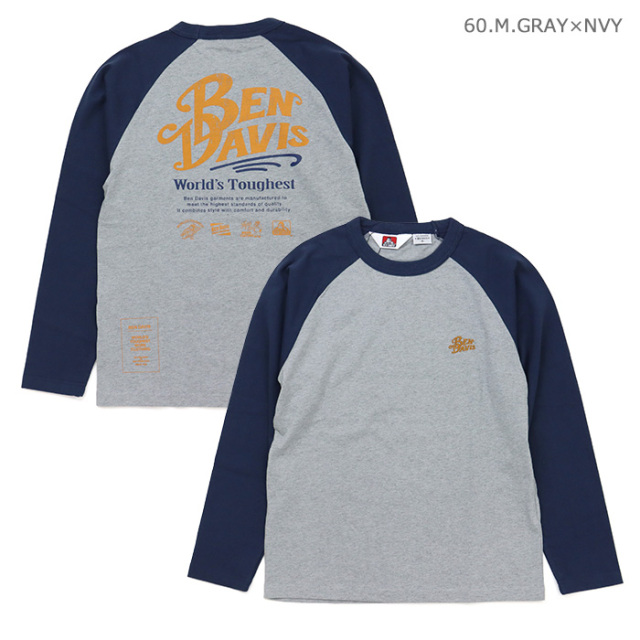 BEN DAVIS,ベンデイビス,ラグラン,Tシャツ,C-26380050