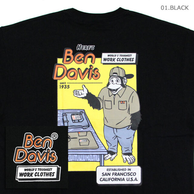 BEN DAVIS ベンデイビス 半袖 プリントTシャツ HERE'S ビッグTシャツ C1580015