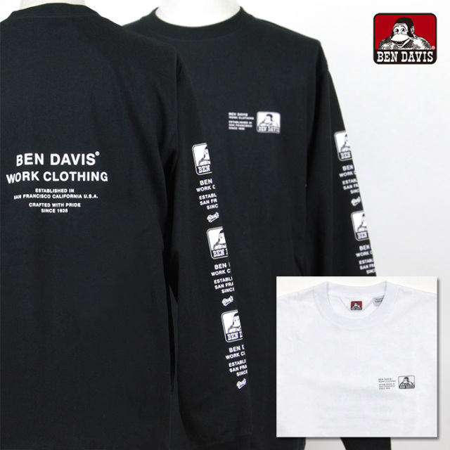BEN DAVIS ベンデイビス 長袖Tシャツ ロンT ワントーンアイコン ロング  