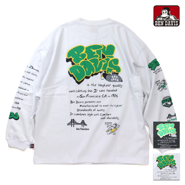 BEN DAVIS ベンデイビス スプレーゴリラ 長袖プリントTシャツ C-23780033 