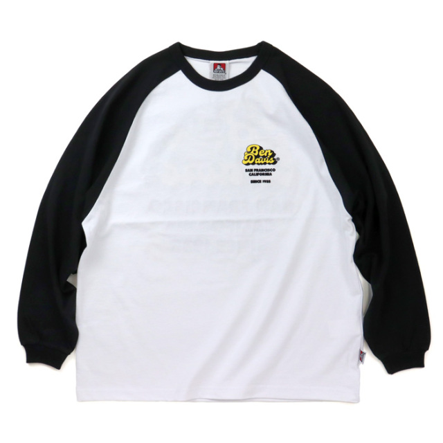 BEN DAVIS ベンデイビス 70sロゴ ラグラン長袖プリントTシャツ C-23780036
