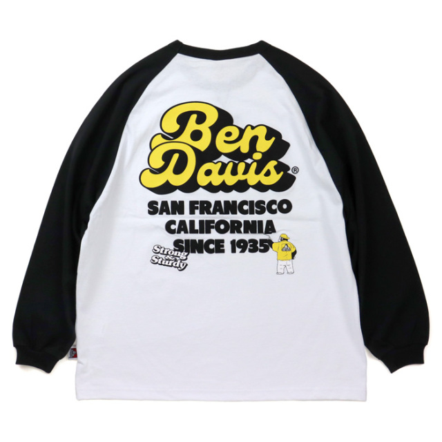 BEN DAVIS ベンデイビス 70sロゴ ラグラン長袖プリントTシャツ C-23780036