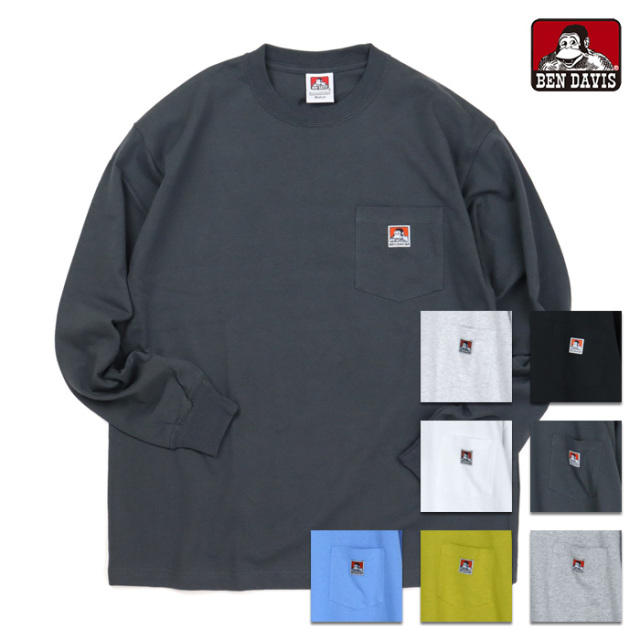 BEN DAVIS ベンデイビス ポケット付き 長袖ワイドTシャツ C-2780025 