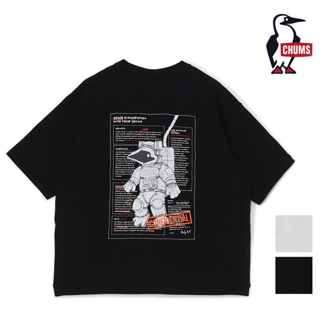 CHUMS チャムス Tシャツ スペースブービーTシャツ ユニセックス 半袖 コットン オーバーサイズ 宇宙 CH01-2544 CHUMS チャムス Tシャツ スペースブービーTシャツ ユニセックス
