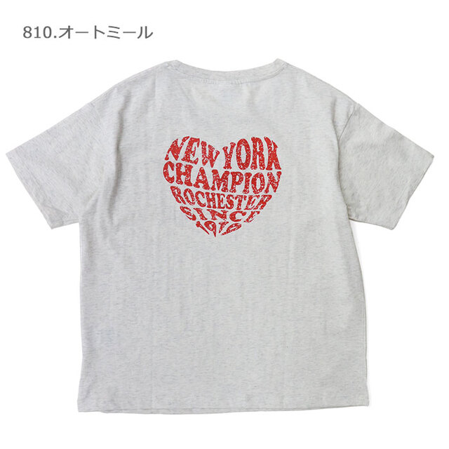 Champion チャンピオン レディース ショートスリーブTシャツ 『NEW YORK CHAMPION ROCHESTER SINCE 1919』 CW-D323/810.オートミール