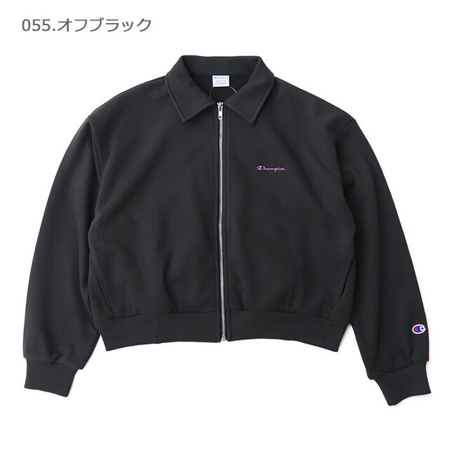 Champion チャンピオン レディース ジップスウェットカーディガン CW-E008/055.オフブラック