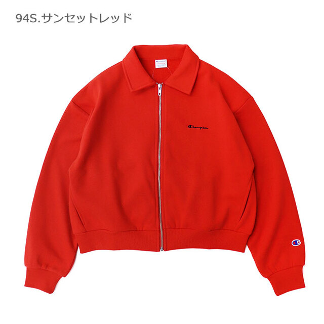 Champion チャンピオン レディース ジップスウェットカーディガン CW-E008/94S.サンセットレッド