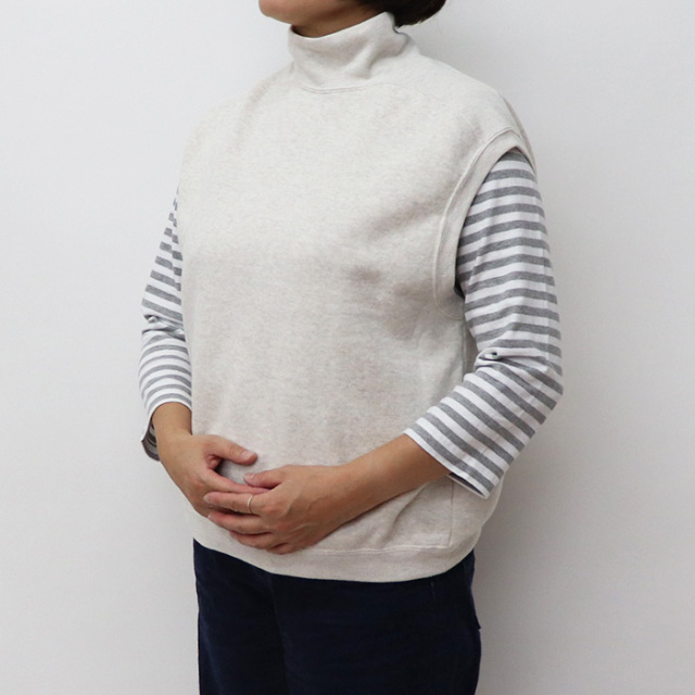 Dana Faneuil ダナファヌル レディースガーゼ裏毛ハイネックベスト D