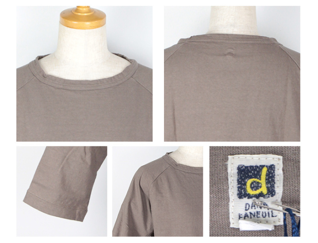 Dana Faneuil/ダナファヌル ムラ糸七分袖Tシャツ D538118A