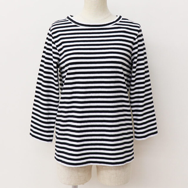 Dana Faneuil ダナファヌル レディース ムラ糸天竺 ボーダー七分袖Tシャツ D-5722106