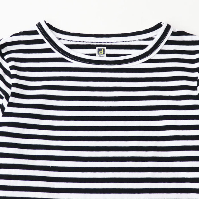 Dana Faneuil ダナファヌル レディース ムラ糸天竺 ボーダー七分袖Tシャツ D-5722106