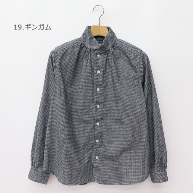 [B] 【SALE・セール】 ダナファヌル Dana Faneuil クレリック シャツ ブラウス レディース 日本製 長袖 クレリックスタンドカラー五分袖シャツ Dana Faneuil ダナファヌル レディース DANA FANEUIL