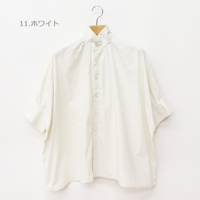 [B] 【SALE・セール】 ダナファヌル Dana Faneuil クレリック シャツ ブラウス レディース 日本製 長袖 クレリックスタンドカラー五分袖シャツ Dana Faneuil ダナファヌル レディース DANA FANEUIL