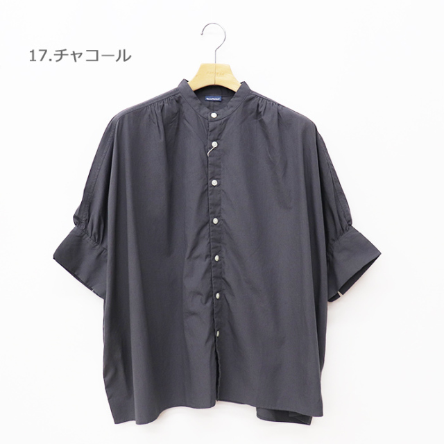 [B] 【SALE・セール】 ダナファヌル Dana Faneuil クレリック シャツ ブラウス レディース 日本製 長袖 クレリックスタンドカラー五分袖シャツ Dana Faneuil ダナファヌル レディース DANA FANEUIL