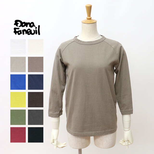 DANAFANEUIL ダナファヌル ムラ糸コットン7分袖Tシャツ レディース カットソー 7分袖 シンプル 一枚で様になる ナチュラル 秋 冬 DANA FANEUIL DANAFANEUIL ダナファヌル ムラ糸コットン7分袖T