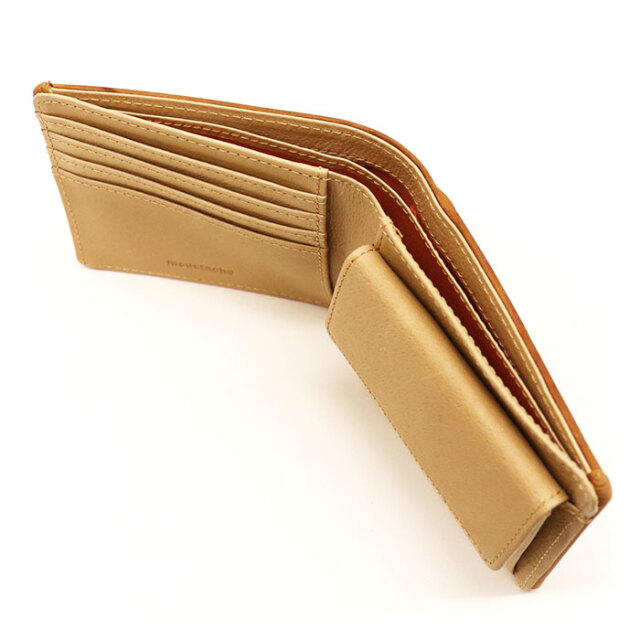 財布2つ MOUSTACHE ムスタッシュ 二つ折り財布 バッファロー革×豚革 DBR-5403
