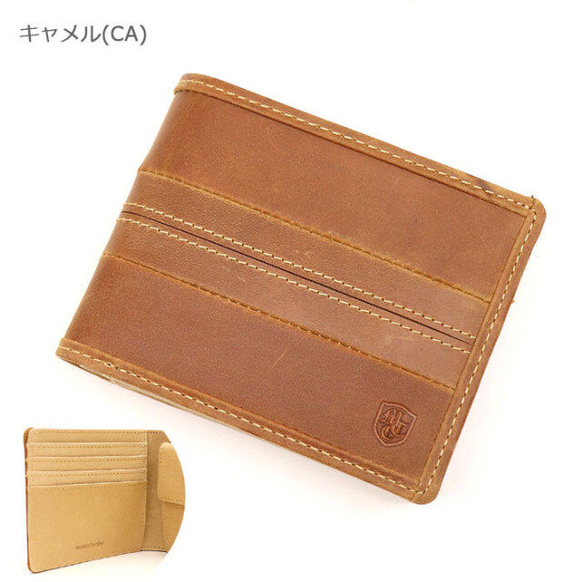 MOUSTACHE ムスタッシュ 二つ折り財布 バッファロー革×豚革 DBR-5403