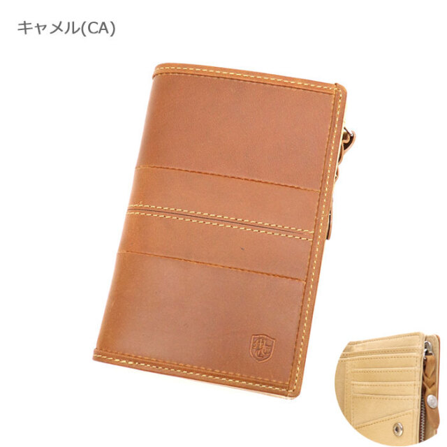 MOUSTACHE ムスタッシュ 二つ折り財布 バッファロー革×豚革 DBR-5409