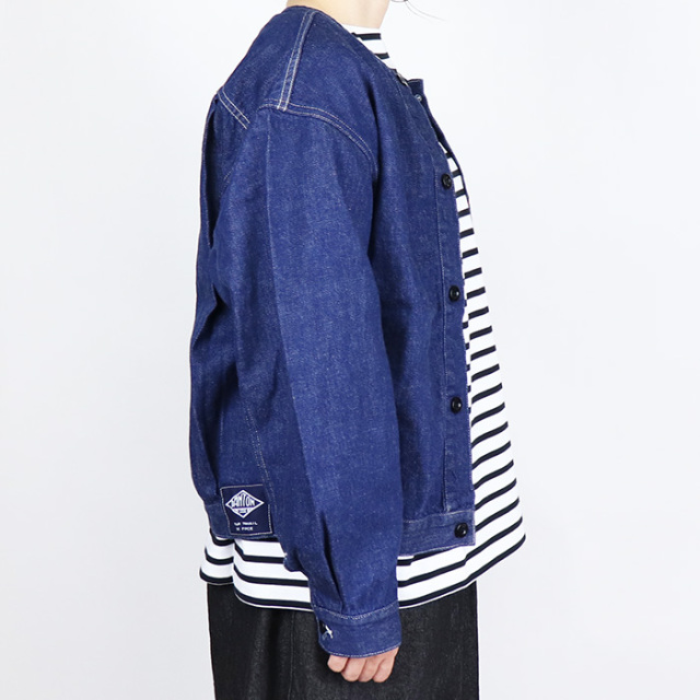 DANTON ダントン レディースカラーレスジャケット ノーカラー ブルゾンDT-A0121MHT DT-A0121NDM