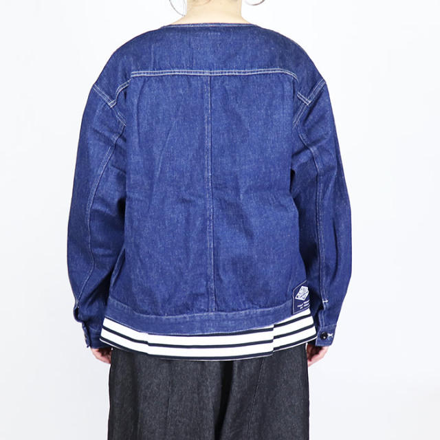 DANTON ダントン レディースカラーレスジャケット ノーカラー ブルゾンDT-A0121MHT DT-A0121NDM