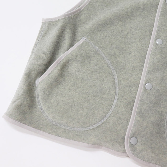 ダントン　DANTON フリース　ベスト　グレー DANTON/ダントン] フリースノーカラーベスト（ベスト）｜DANTON