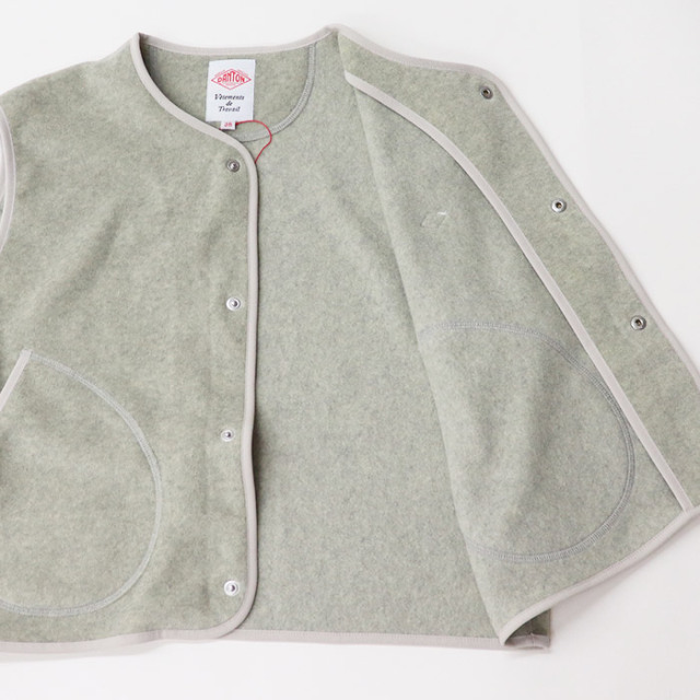 DANTON ダントン レディース フリース ノーカラーベスト DT-A0521