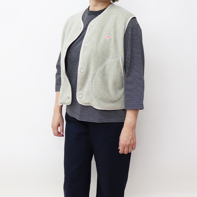 DANTON　ダントンフリース ベスト　ノーカラーベスト レディース DANTON ダントン フリース カラーベスト WOMEN DT-A0521