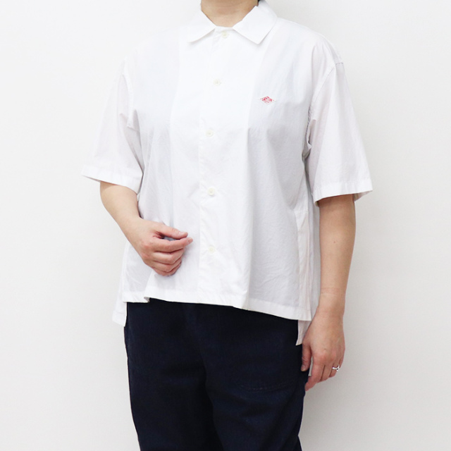 DANTON ダントン レディース コットン サイドスリット半袖シャツ DT
