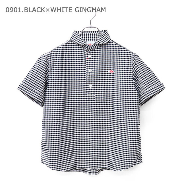 DANTON ダントン レディース オックスフォード 丸襟半袖プルオーバーシャツ GINGHAM DT-B0283OXP