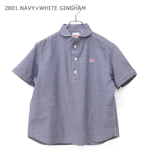 DANTON ダントン レディース オックスフォード 丸襟半袖プルオーバーシャツ GINGHAM DT-B0283OXP