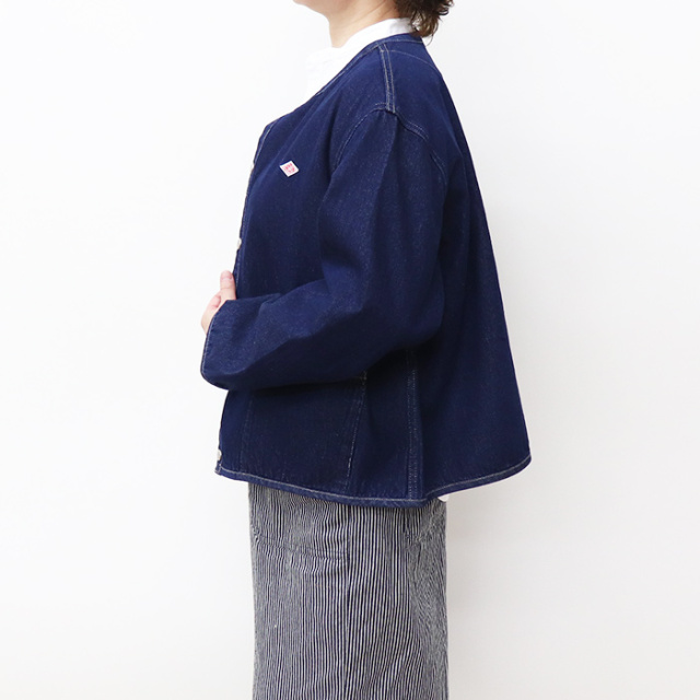 DANTON ダントン レディース ノーカラー デニムジャケット WOMEN DT