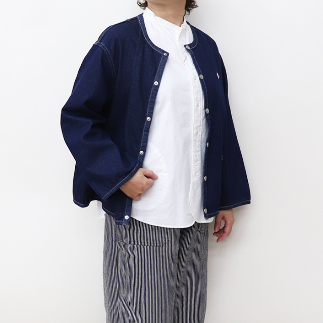 DANTON ダントン レディース ノーカラー デニムジャケット WOMEN