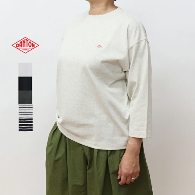 DANTON ダントン レディース クルーネック7分袖Tシャツ DT-C0131TCB