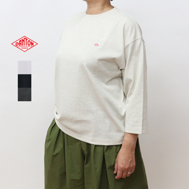 DANTON ダントン レディース クルーネック7分袖Tシャツ DT-C0131TCB