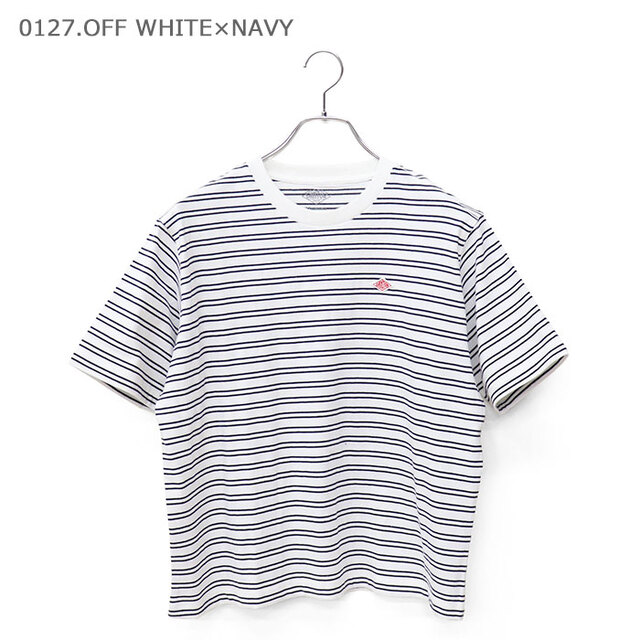 DANTON ダントン レディース コットン天竺 ショートTシャツ DT-C0404CJJ/0127.OFF WHITE×NAVY