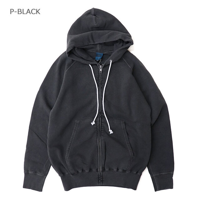 Good On グッドオン スウェット ラグランジップフードスウェット GOBW-502/P-BLACK