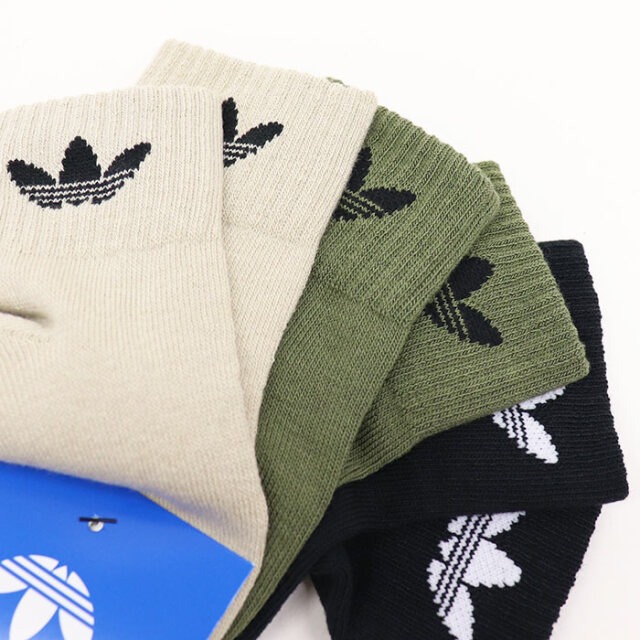 adidas originals アディダス オリジナル ミッドカット アンクルソックス 3足組 キッズ IXQ43 JW2934