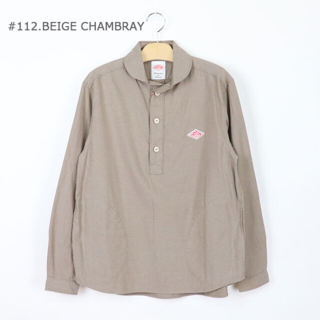 Danton ダントン メンズ 丸襟プルオーバーシャツ Vss 無地 ビエラ Jd 3568vss