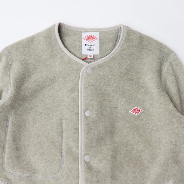 DANTON ダントン レディース フリース カラーレスジャケット WOMEN JD-8911
