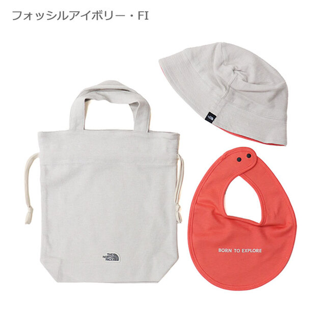 THE NORTH FACE ザ・ノース・フェイス ベビー ハット&ビブセット NNB02610/フォッシルアイボリー・FI