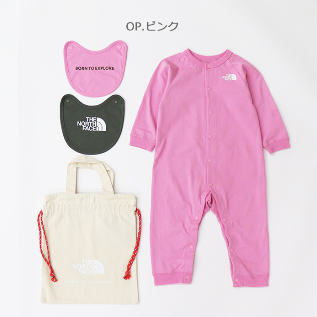 THE NORTH FACE ザ・ノースフェイス ベビー ロングスリーブロンパース＆2Pビブ NTB82352