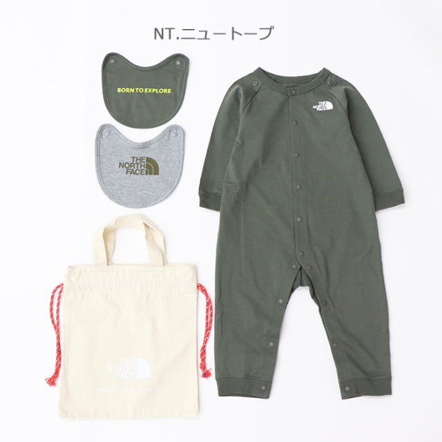THE NORTH FACE ザ・ノースフェイス ベビー ロングスリーブロンパース＆2Pビブ NTB82352