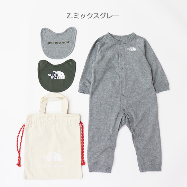 THE NORTH FACE ザ・ノースフェイス ベビー ロングスリーブロンパース＆2Pビブ NTB82352
