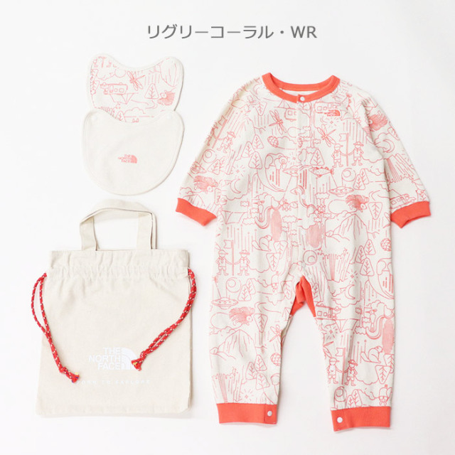 THE NORTH FACE ザ・ノース・フェイス ベビーロングスリーブロンパース＆2Pビブ（ベビー） NTB82402